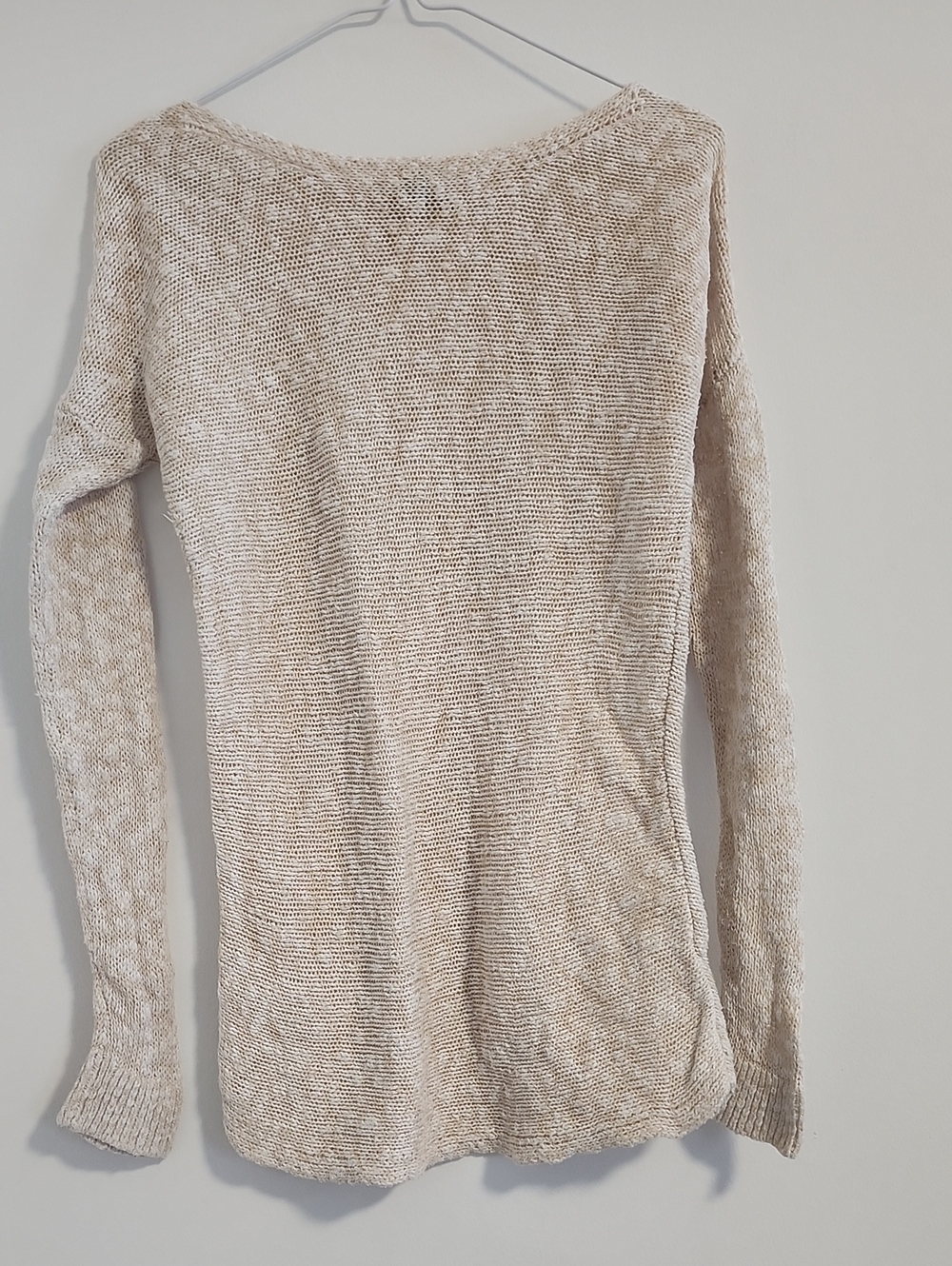 GAP Women's Light Beige Scoop Neck Knit Sweater